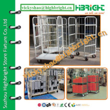 plastic sprayed two sides rolling cage trolley